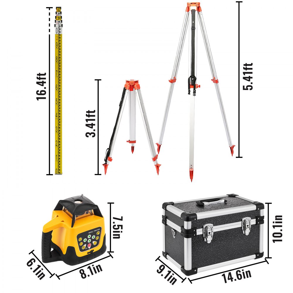 Roterend laserwaterpas, kruislijnlaserset, statiefnivelleringsstaf Roterend laserwaterpas, kruislijnlaserset, statiefnivelleringsstaf