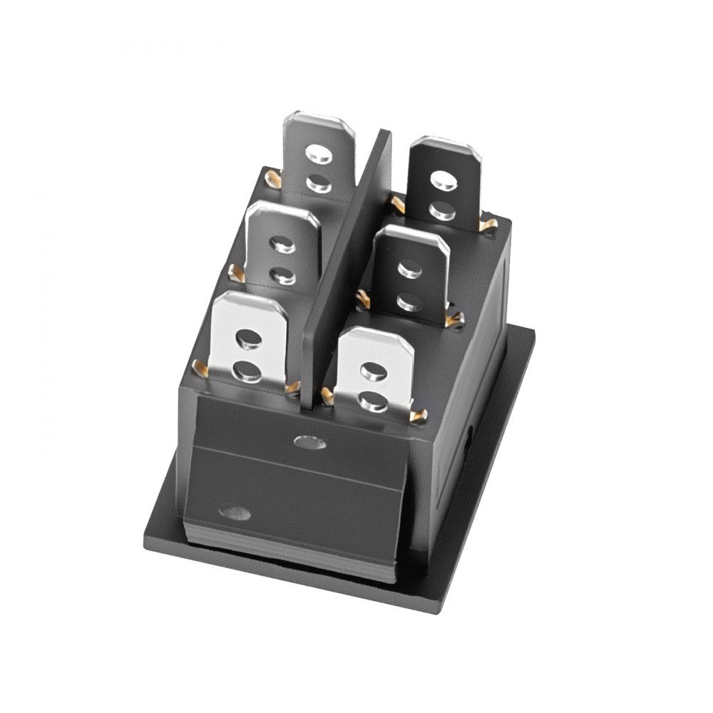 Rocker Switch, 6 Pin DPDT Toggle Switch with 3 Positions (ON)-Off (ON), Pole Reversing Switch AC 250V/16A 125V/20A, Ideal for Home, Office and Light Industrial Use