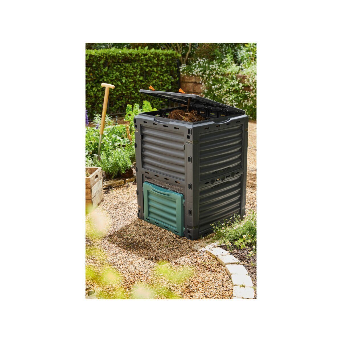 PARKSIDE® Gartenkomposter, 300 l, Kunststoff, schwarz/grün, 61 x 61 x 83 cm