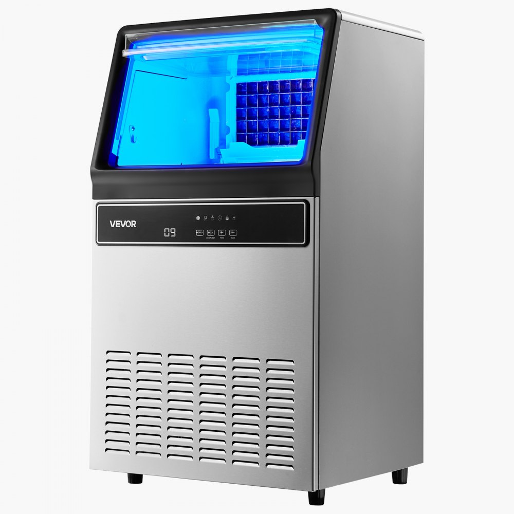 Machine à glaçons commerciale Machine à glaçons 59 kg/jour avec stockage de 15 kg, machine à glaçons autoportante et sous comptoir en acier inoxydable avec affichage LED et autonettoyant Machine à glaçons commerciale Machine à glaçons 59 kg/jour avec stockage de 15 kg, machine à glaçons autoportante et sous comptoir en acier inoxydable avec affichage LED et autonettoyant