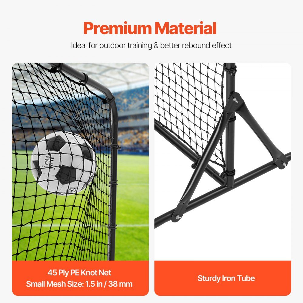 Soccer Rebound Net 6x4 Feet Portable Training Gift Double Sided Rebound Net Soccer Training Tool Tools and Equipment for All Ages Kick Back Rebounder