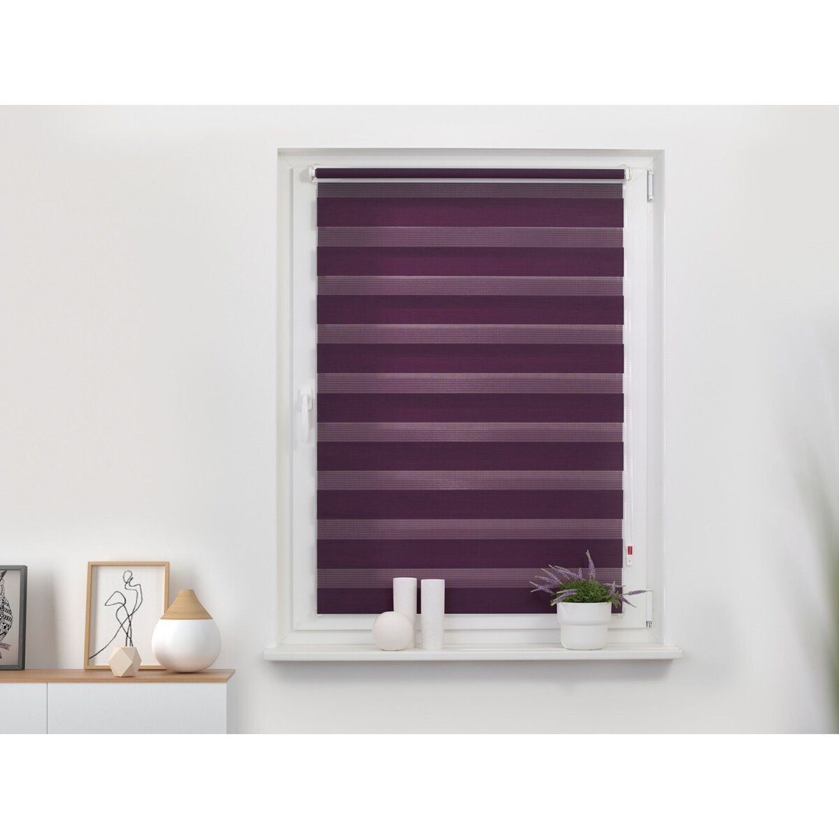 LICHTBLICK Duo Store enrouleur Klemmfix, sans perçage, à partir de 45 x 150 cm (mûre, 60x220 cm)