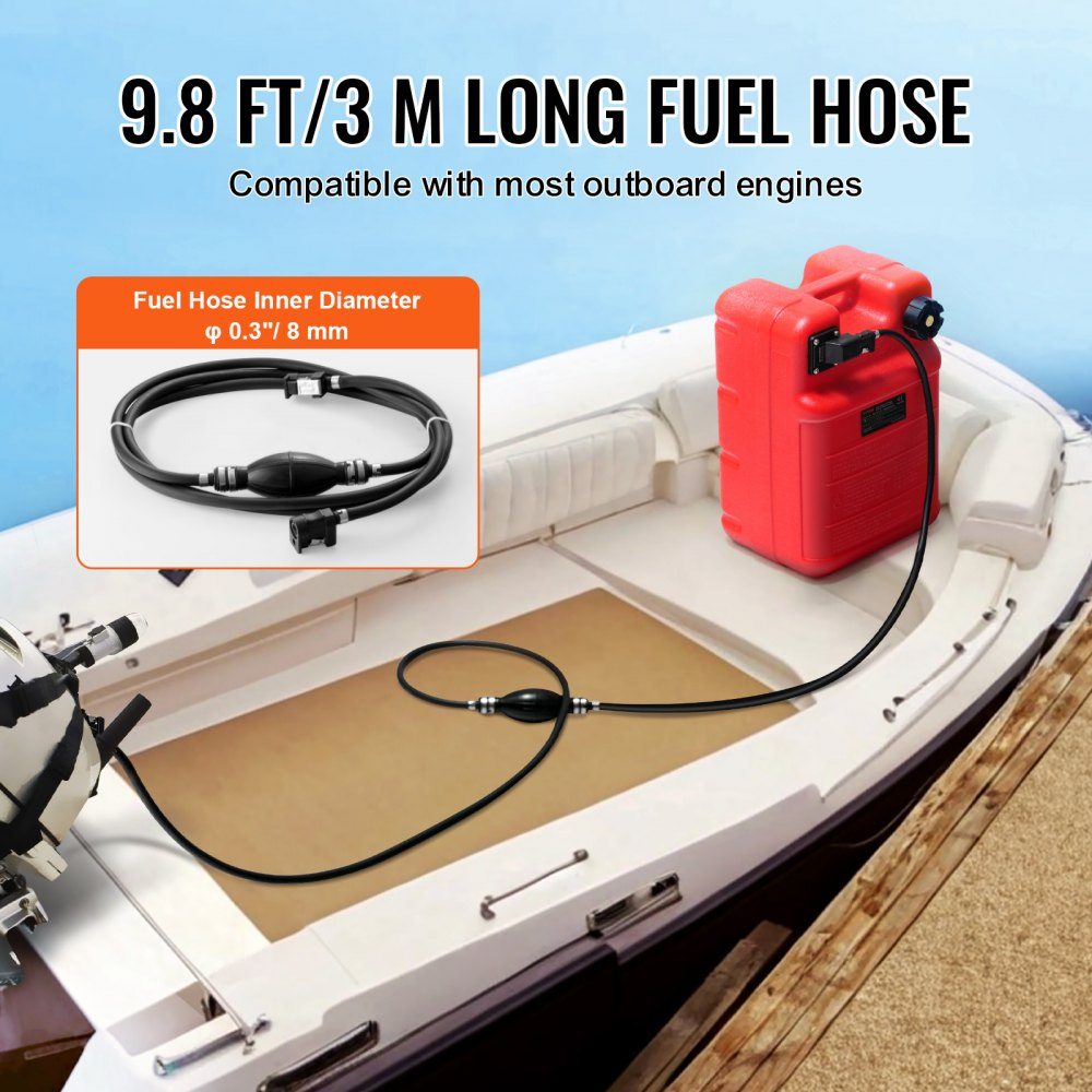 Marine Fuel Tank 24L Portable Outboard Motorboat Tank Plastic Outboard Marine Boat Fuel Tank with Hose Easy to Carry for Yacht Fishing Boat Deck Boat Red