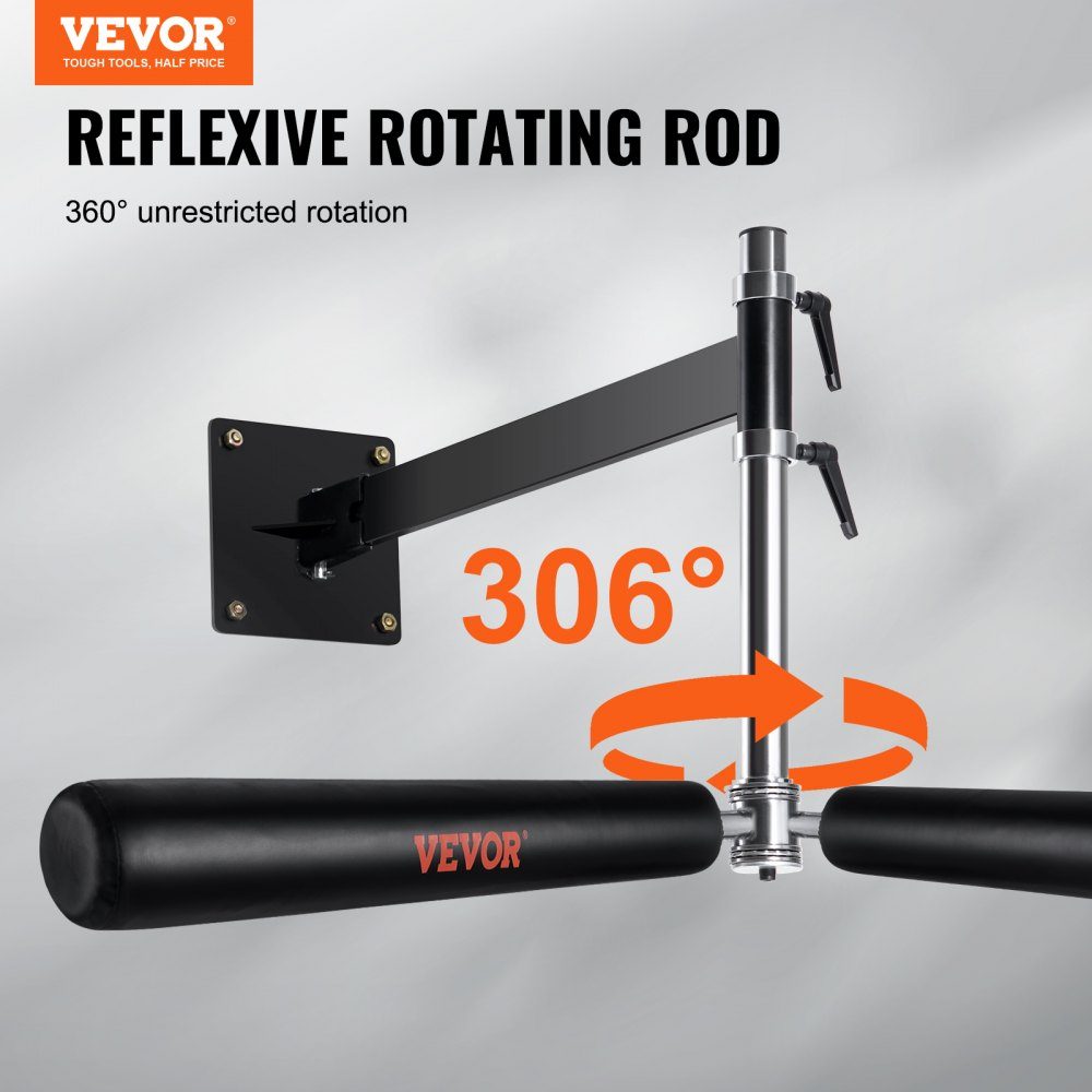 Wall Mounted Boxing Reflex Bar Boxing Speed ​​Trainer Boxing Spinning Bar with Gloves Adjustable Training Equipment for Boxing Training Kickboxing MMA Stress Relief Fitness Black
