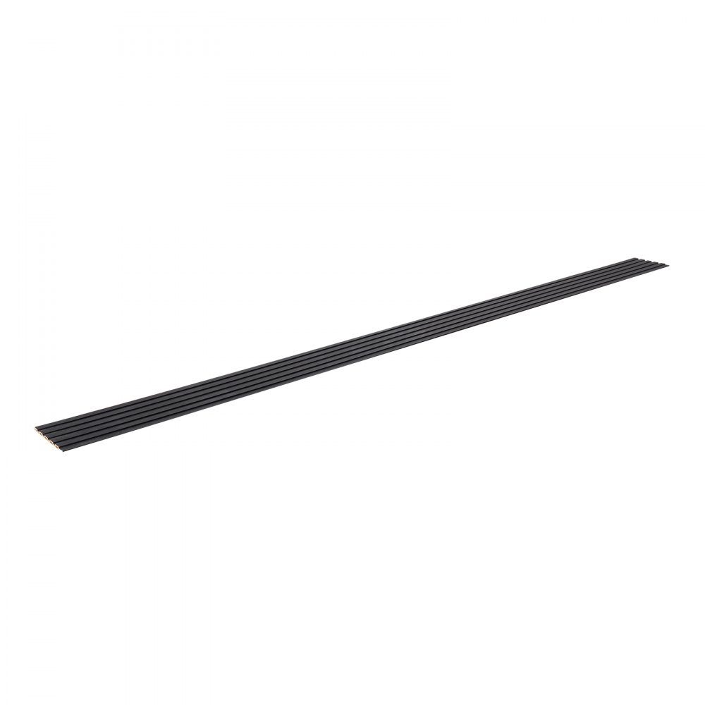 Akustikpaneel, Akustikpaneele, 2450 x 166 mm, WPC-Akzent-Holzwandpaneele für moderne Innenwände, Wandpaneele aus Kunstholz für stilvolles Dekor und Geräuschreduzierung, Mattschwarz, 8er-Set