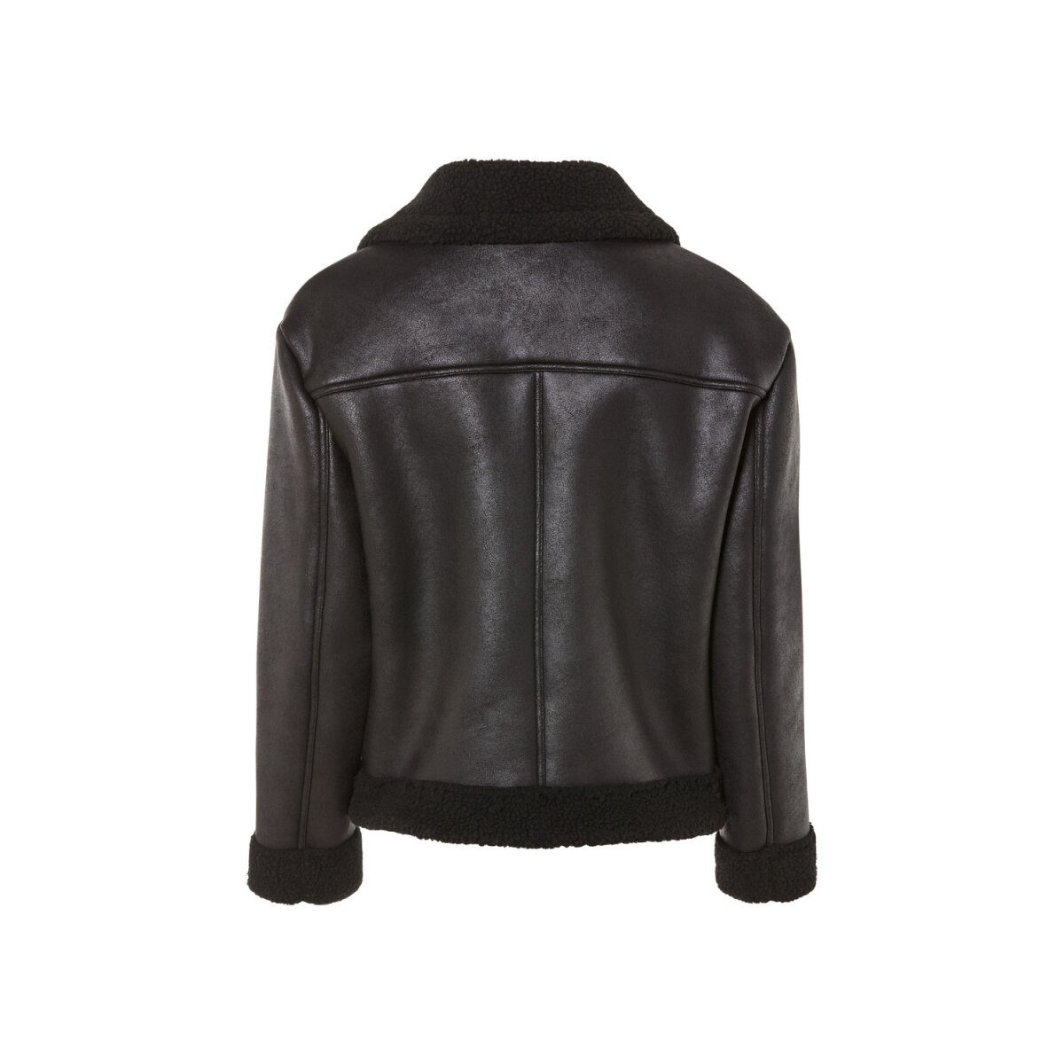 esmara® dames bikerjack, gevoerd met warm faux lamsleer (zwart, S(36/38))