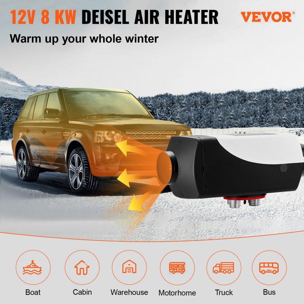 Chauffage auxiliaire diesel 12 V, chauffage à air diesel 5-8 kW, chauffage à air diesel, chauffage auxiliaire à air, chauffage à air diesel, chauffage auxiliaire pour voiture, camping-car, bateau, camion, camping-car, bus