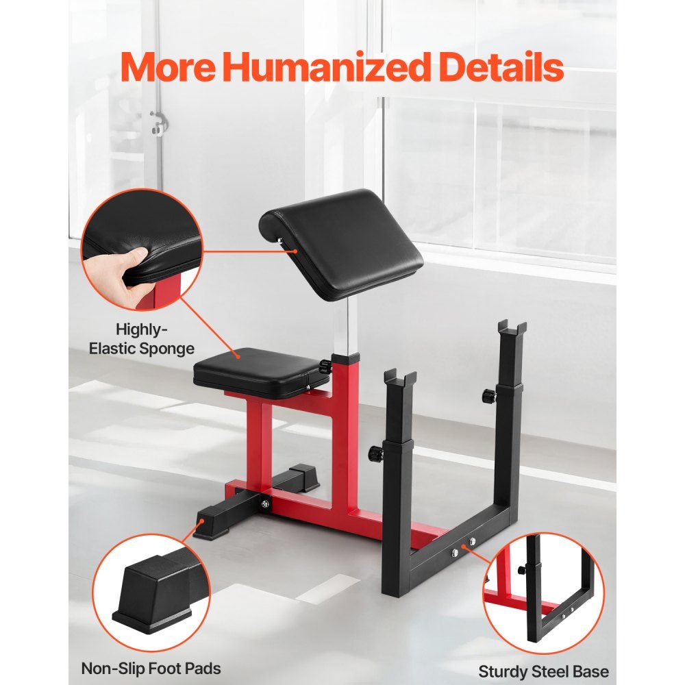 Preacher Curl Bench Halterbank met beenverlenging, krachttrainingsbanken (max. belasting 200 kg), fitnessbank voor thuis, fitnessapparatuur, geïsoleerd halterstation met zittende arm, trainingsbank