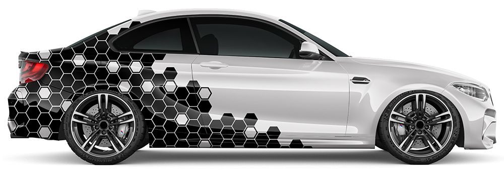 Autocollants pour voiture - hexagone motif nid d'abeille (36 pièces, 9 cm)