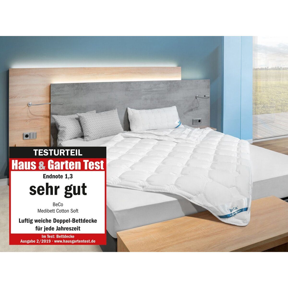 BeCo four-season duvet “Medibett Cotton Soft”, perfect air conditioning, stable