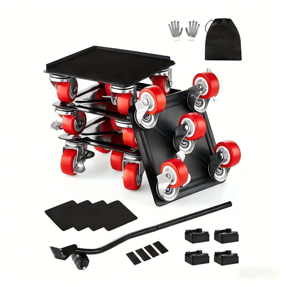 Furniture Trolley Max Load 544kg Heavy Duty Furniture Transporter with 5 x 360° Rotating Wheels Furniture Roll Furniture Lifting Pushing Tool Set for Household Appliances Sofa Refrigerator Washing Machine