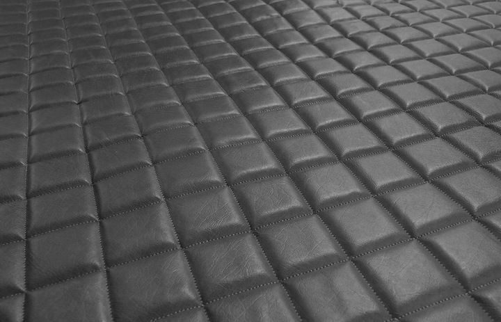 ECO LEATHER UPHOLSTERY QUILTED MATERIAL 10MM Graphite