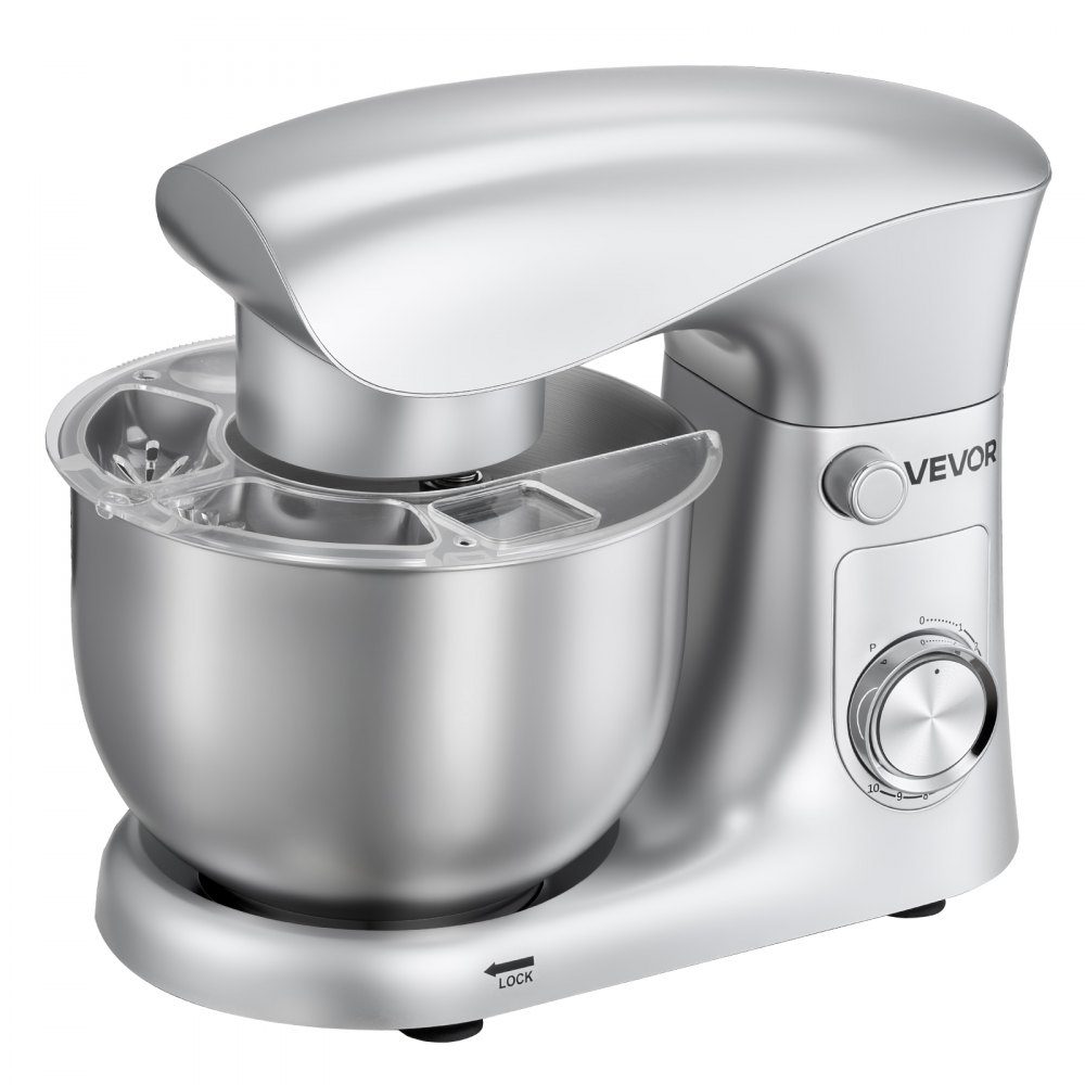 Machine à pétrir Robot culinaire pour la cuisson, machine à pâte 1500 W avec bol en acier inoxydable (4,2 L) et crochet pétrisseur, batteur et fouet, batteur sur socle à inclinaison réglable à 10 vitesses – Réf. HT-23974