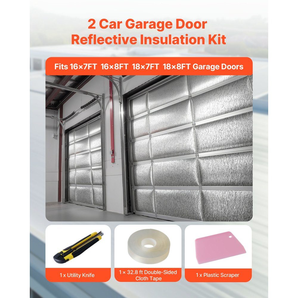 Film isolant, kit d'isolation thermique 6 mm, film réfléchissant 61 cm x 5,5 m, 4 rouleaux de barrière anti-radiation en feuille d'aluminium avec âme en mousse EPE, bouclier thermique blanc en film PE pour portes de garage.