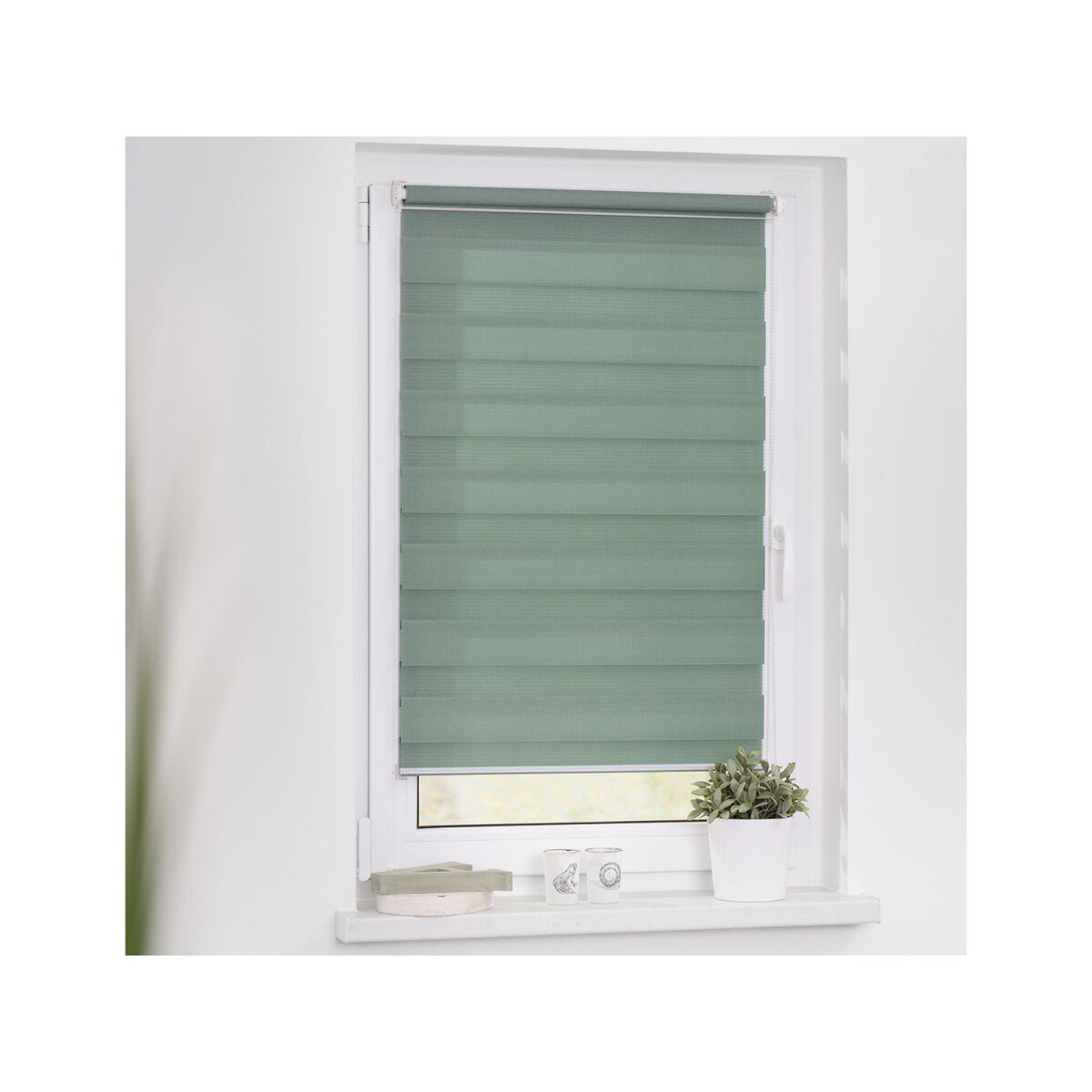 Duo-Rollo Klemmfix, ohne Bohren, gespannt, blickdicht, ab 45 x 150 cm