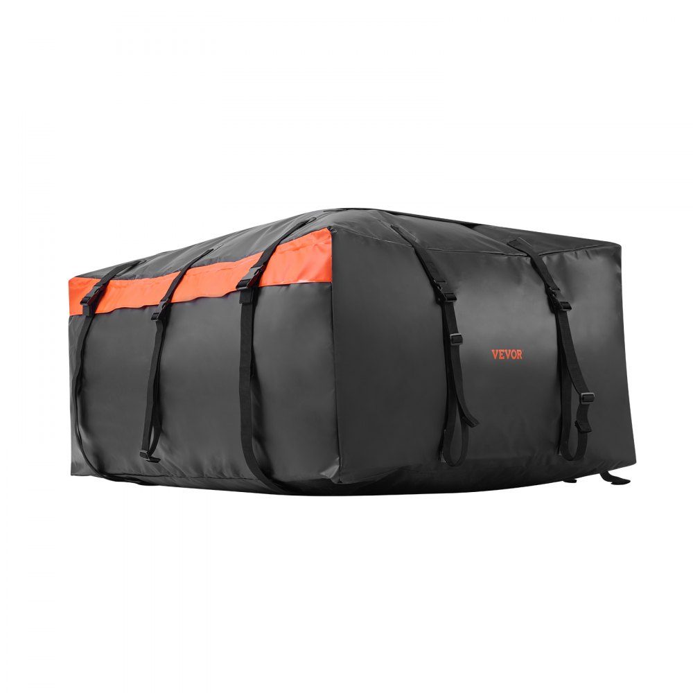 Sac de toit de voiture, sac de toit de 23 pieds cubes, coffre de toit étanche et durable en PVC 840D pour véhicules avec/sans porte-bagages (avec serrure et tapis antidérapant)