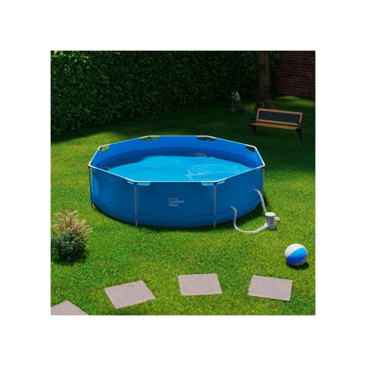 LIVARNO home zwembad met metalen frame, Ø 300 x H 76 cm