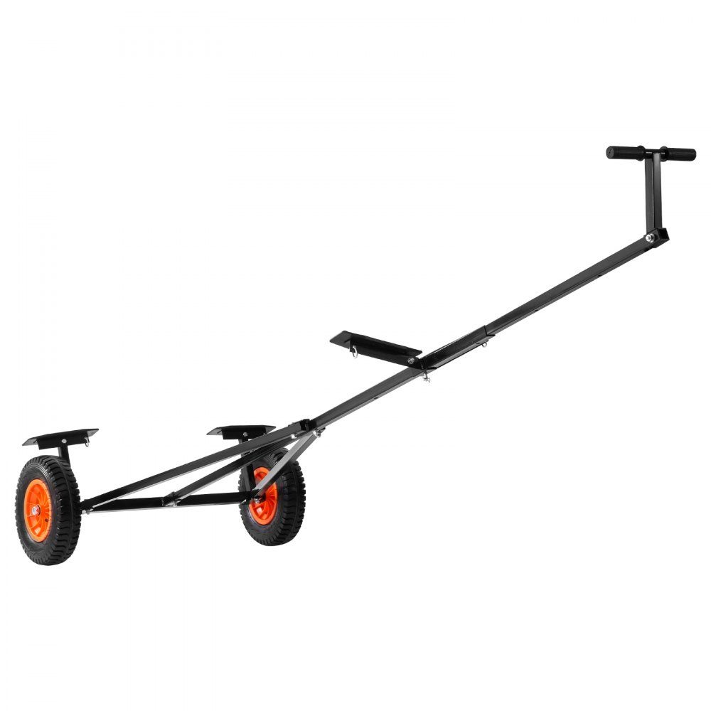 Remorque de bateau Dolly Chariot Remorque 190 kg Charge de support 40 cm Pneu pneumatique Support antidérapant en acier au carbone pour déplacer les kayaks, les bateaux à moteur et les bateaux de pêche