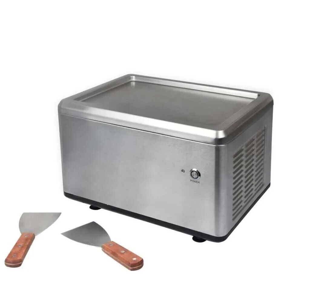 Maszyna do lodów w rolkach, powierzchnia zamrażarki ze stali nierdzewnej 120W 100g/6min