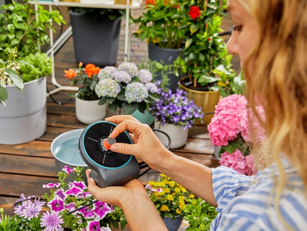 Gardena Solar Bewässerung AquaBloom Set Bewässerungssystem Bewässerung