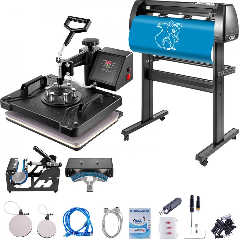 5 in 1 Heat Press 863.6mm Vinyl Cutting Plotter Crafts Printer with Table