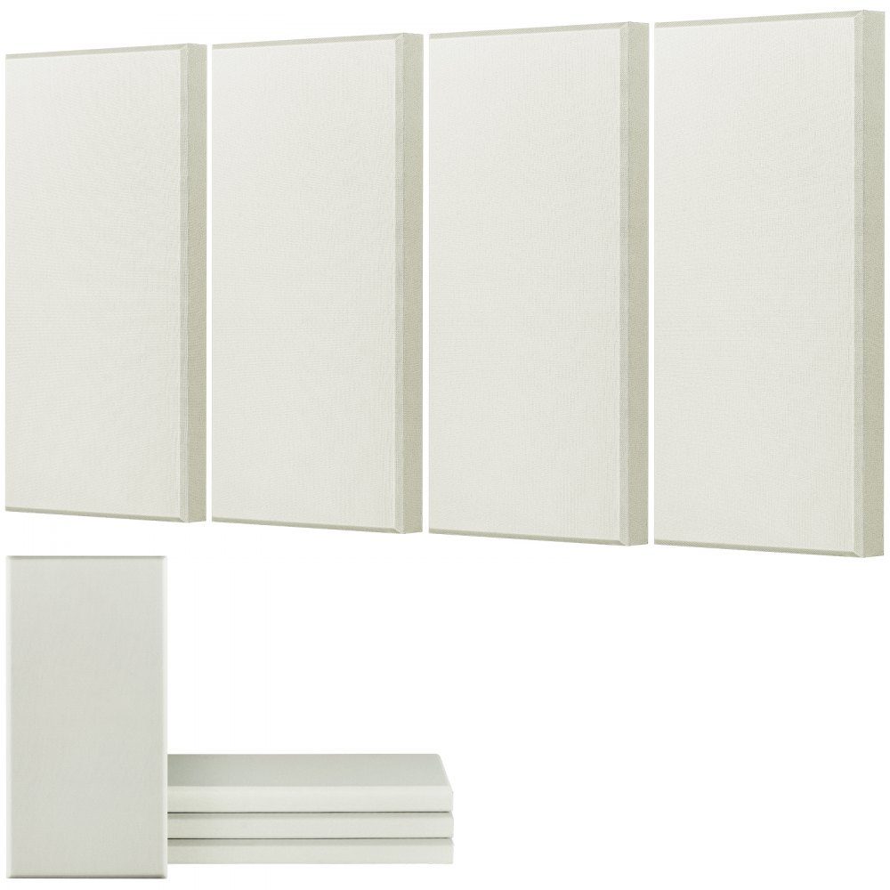 Acoustic Panels 4 Pack 600x300x50mm Wall Panels Sound Absorbing Panels Self Adhesive Soundproof Wall Panels for Studios Offices Home Theaters Conference Rooms Beige