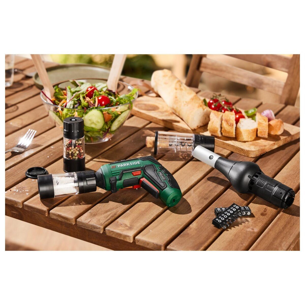 PARKSIDE® 4 V cordless screwdriver set PAS 4 D7, with BBQ accessories
