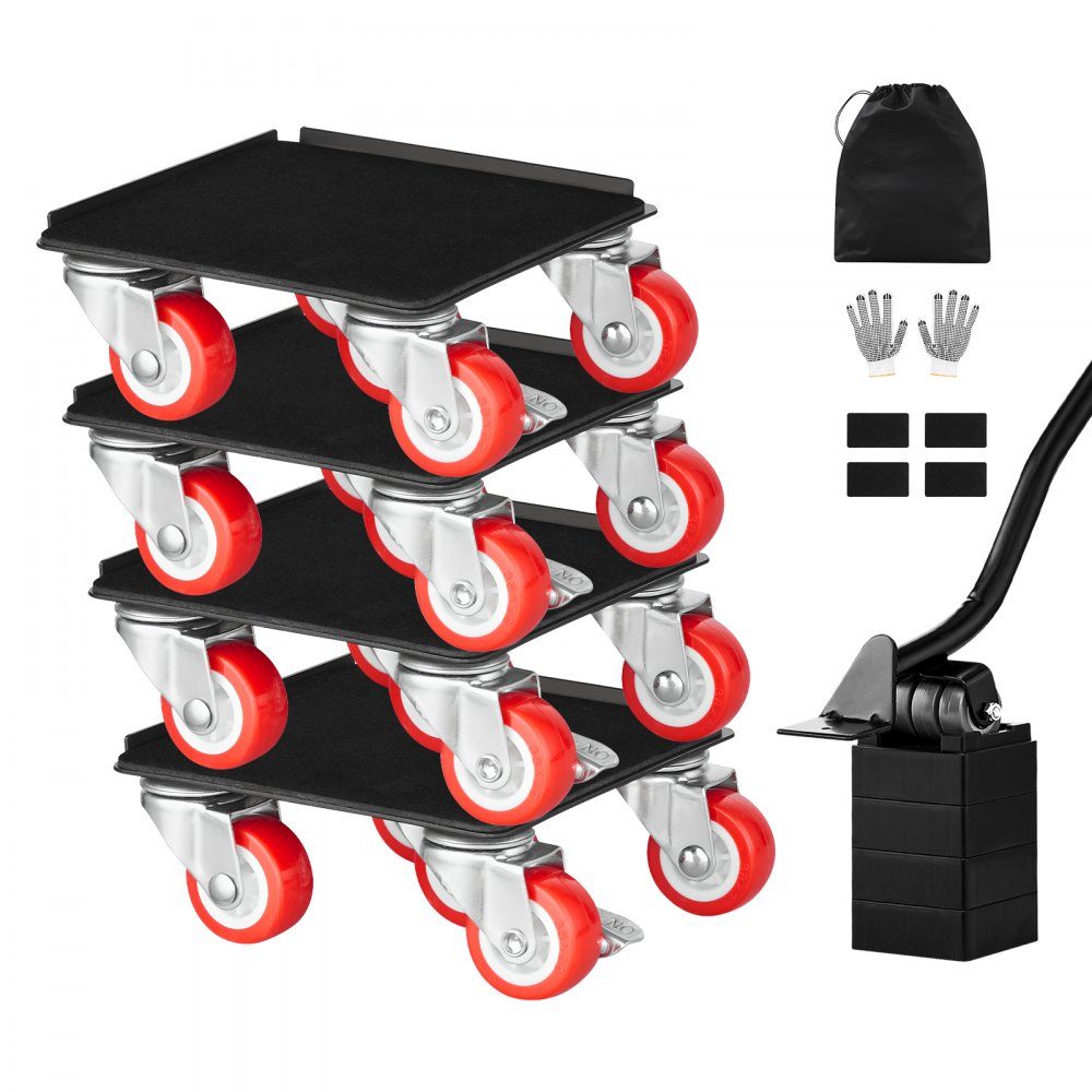 Furniture Trolley Max Load 544kg Heavy Duty Furniture Transporter with 5 x 360° Rotating Wheels Furniture Roll Furniture Lifting Pushing Tool Set for Household Appliances Sofa Refrigerator Washing Machine