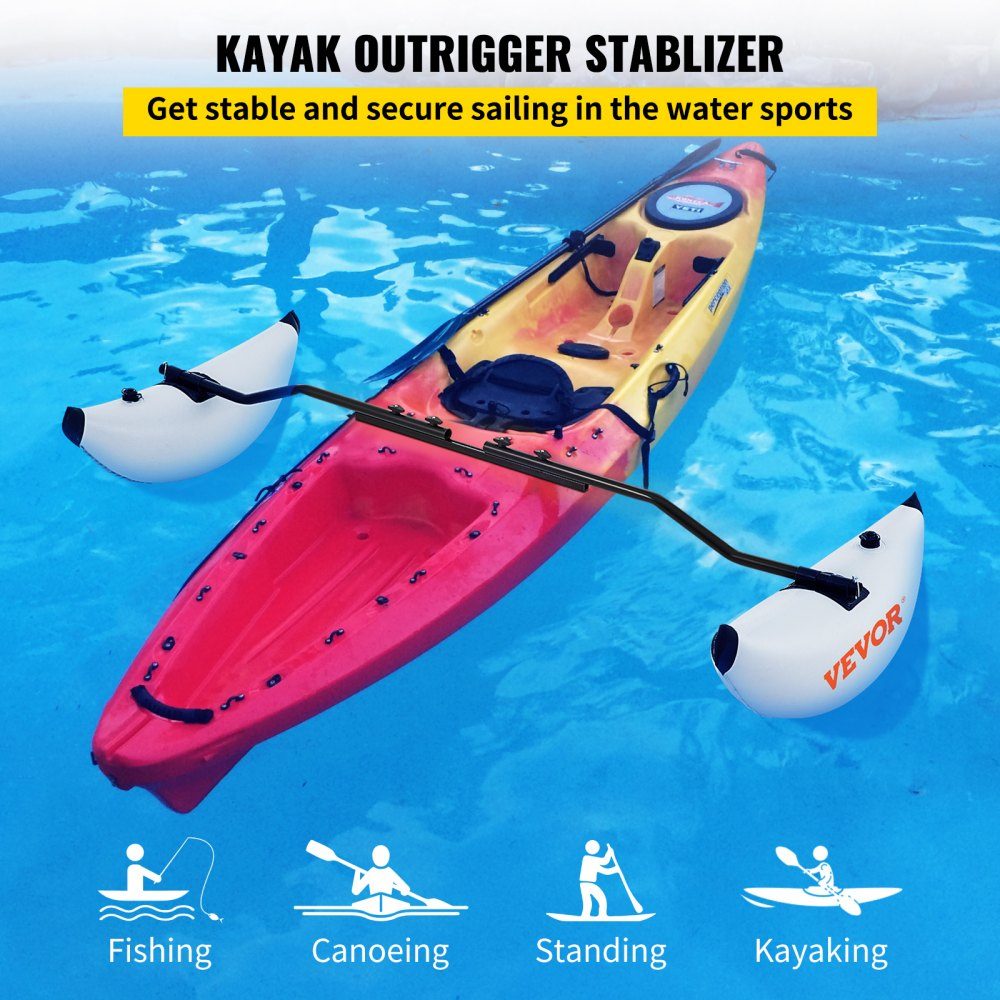 Kajak Outrigger-stabilisator 7-8ft verstelbare lengte waterfietsen 14" breedte vlotterstabilisatorset 2-delige wildwaterkajak drijvende PVC-balansaccessoires voor opblaasbare kanoboten