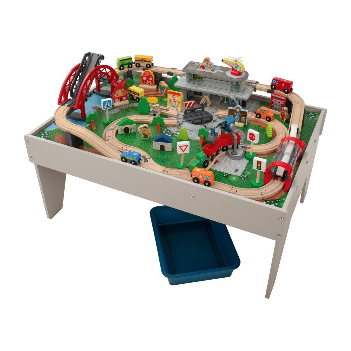 Table de jeu train en bois LUPILU®, 100 pièces