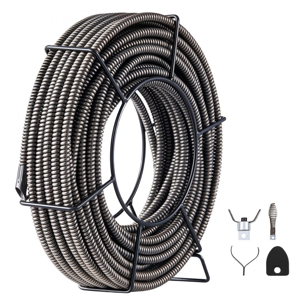 Pijpreinigingsmachine 390W pijpreinigingsapparaat spiraal 15 mm x 13 mm compacte elektrische pijpreiniger met 8 verwisselbare messen schuifhulsgereedschap 51-102 mm voor pijpinstallatie