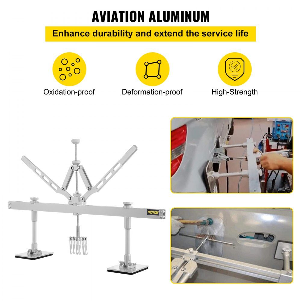 Zestaw dźwigni do usuwania wgnieceń, odpowiedni do usuwania wgnieceń z aluminium i stali, z 6 hakami z pazurami, drążek do usuwania wgnieceń o długości 75 cm do naprawy wgnieceń na karoserii
