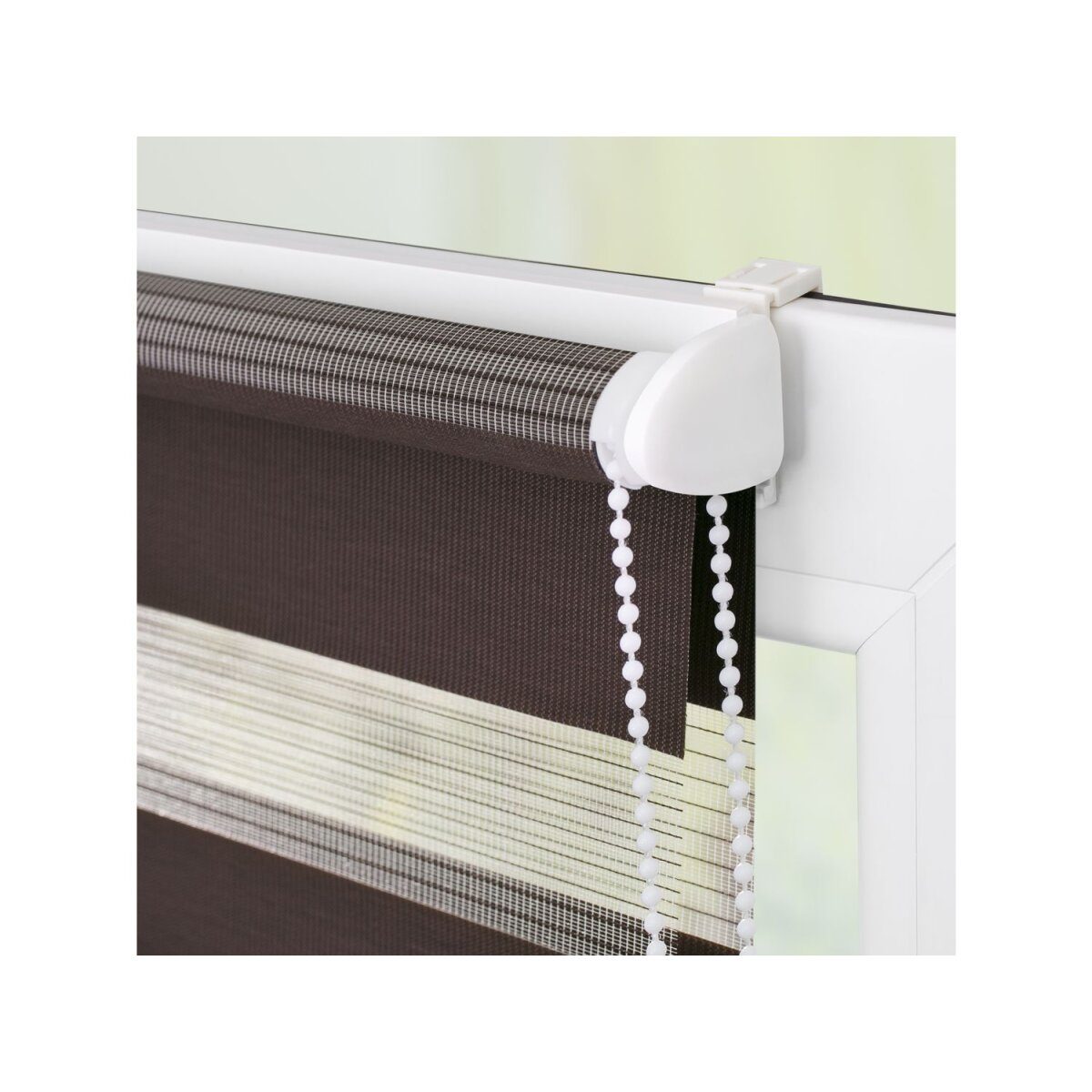 Lichtblick Klemmfix duo roller blind, no drilling required, 60 x 150 cm, dark brown