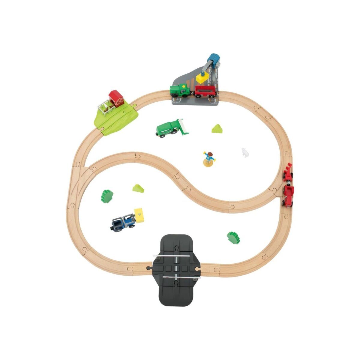 LUPILU® wooden train set, farm - 49 pieces
