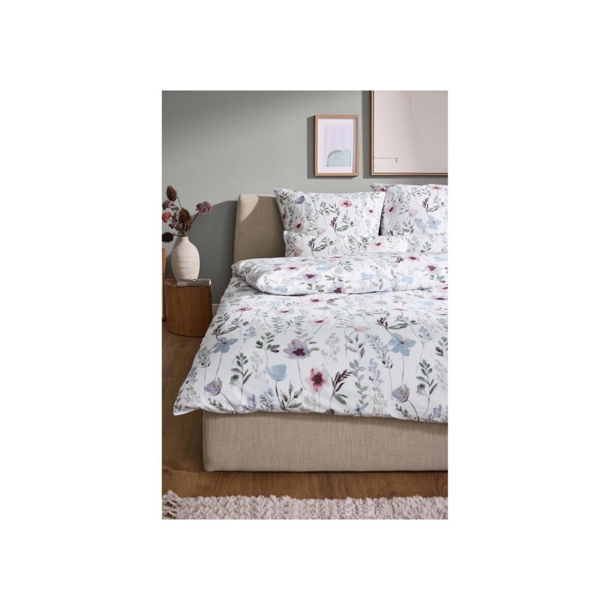 LIVARNO® Parure de lit Renforcé, 240 x 220 cm, 60 x 70 cm, fleurs