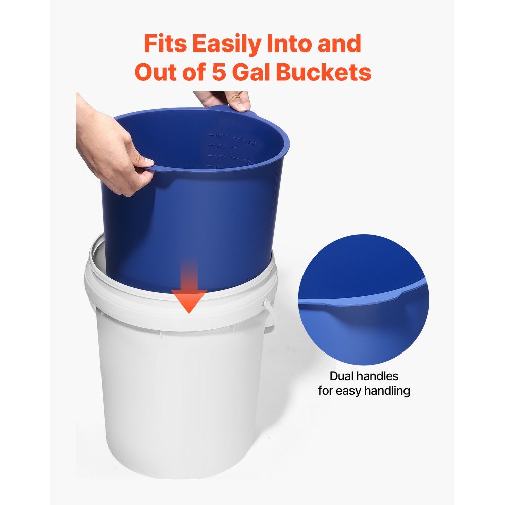 Bucket Liner 6L Silicone Concrete Mixer Bucket Liner Reusable for Mixing Thin Set Mortar, Paint, Concrete and Epoxy Resin Food Grade Bucket Liner Blue