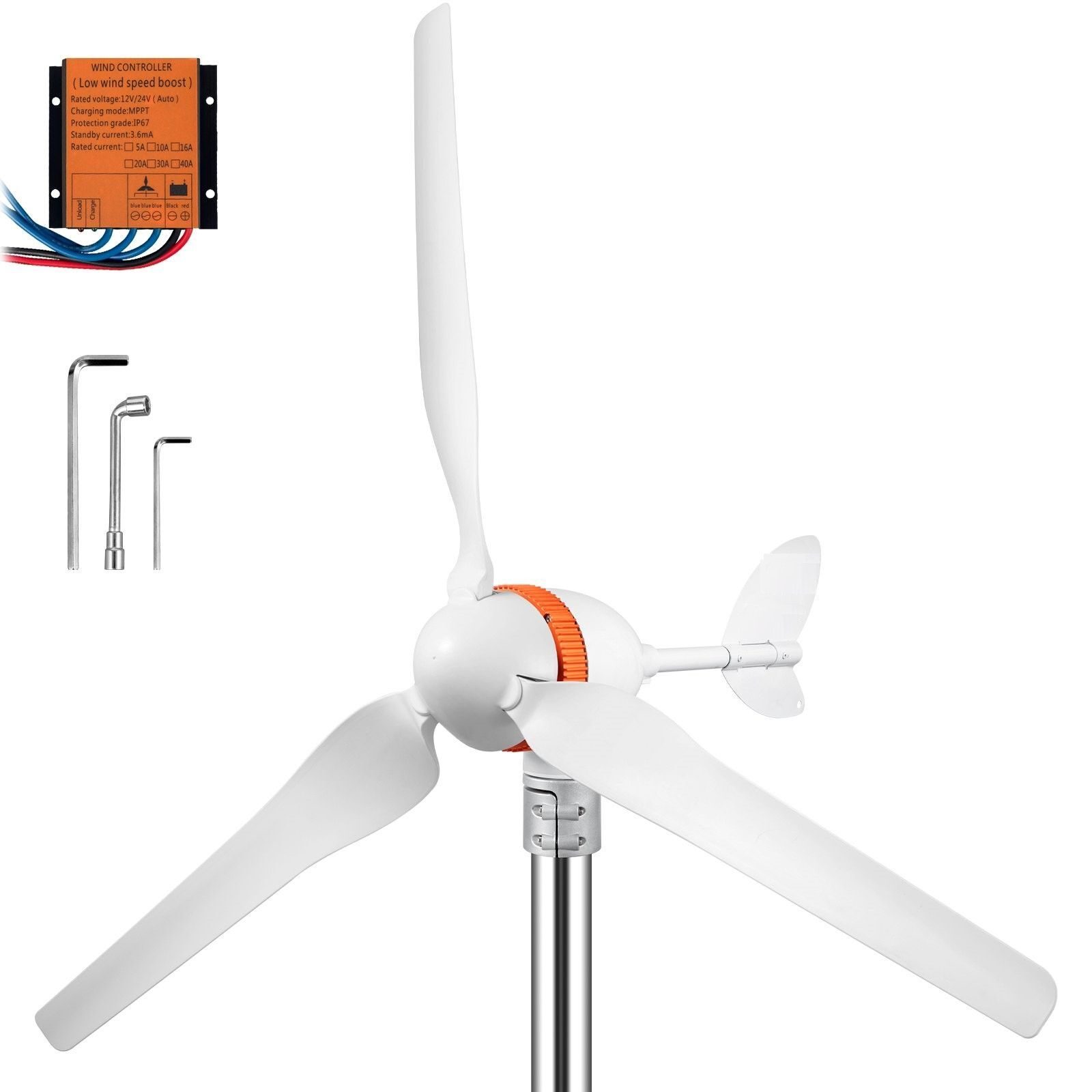 Windkraft-Turbinengenerator, Windturbinengenerator, 400 W, Windgenerator, MPPT-Regler, Windturbine mit 3-Blatt-Laderegler, Windkraftgenerator zur Stromerzeugung