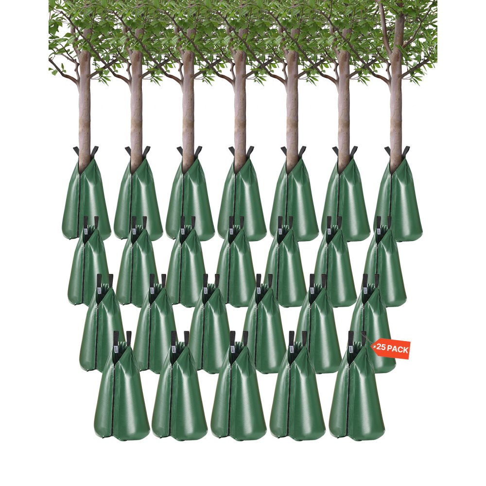 Boombesproeiingszakken, set van 25, 75L bewateringszakken voor nieuwe bomen, 5-9 uur langzame afgifte, bewateringszak met ritssluiting, boombewateringssysteem voor diepwortelbeheer Boombesproeiingszakken, set van 25, 75L bewateringszakken voor nieuwe bomen, 5-9 uur langzame afgifte, bewateringszak met ritssluiting, boombewateringssysteem voor diepwortelbeheer