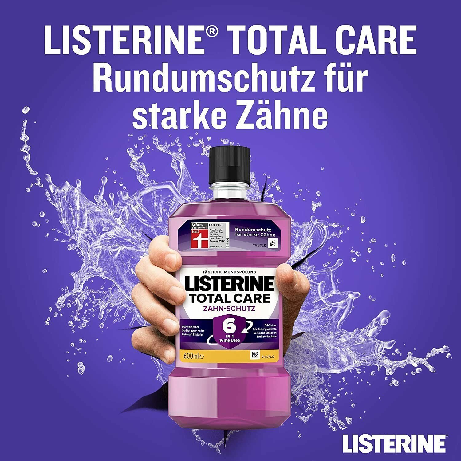 *DAILY PRICE* LISTERINE Total Care Mouthguard Mouthwash Caries Oral Hygiene Teeth 6in1 6x500ml