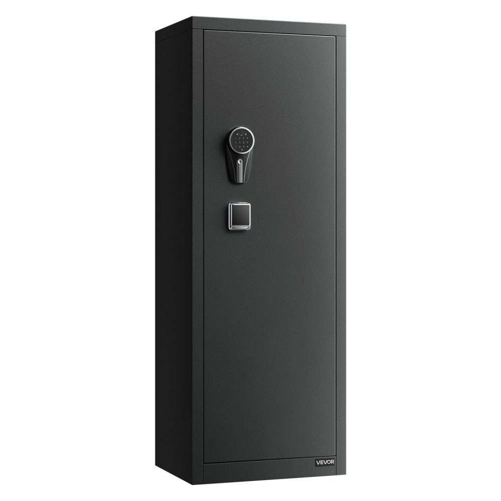 Armoire à armes, armoire à armes avec accès rapide, 3 compartiments à pistolet et supports réglables, armoire à armes d'épaule, coffre-fort pour fusil avec verrouillage par empreinte digitale et mot de passe, noir, assemblage requis