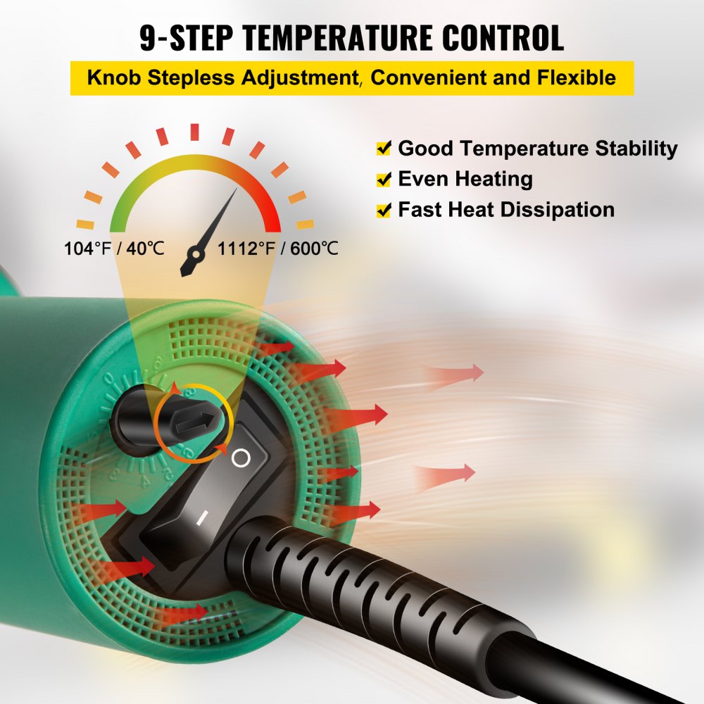 Plastic welding machine hot air gun 1600W PVC welding gun 40-60℃ plastic hot air welding machine incl. 4x replacement nozzles slot knife 3m cable for welding PE/PP/PVC plastic panels Plastic welding machine hot air gun 1600W PVC welding gun 40-60℃ plastic hot air welding machine incl. 4x replacement nozzles slot knife 3m cable for welding PE/PP/PVC plastic panels