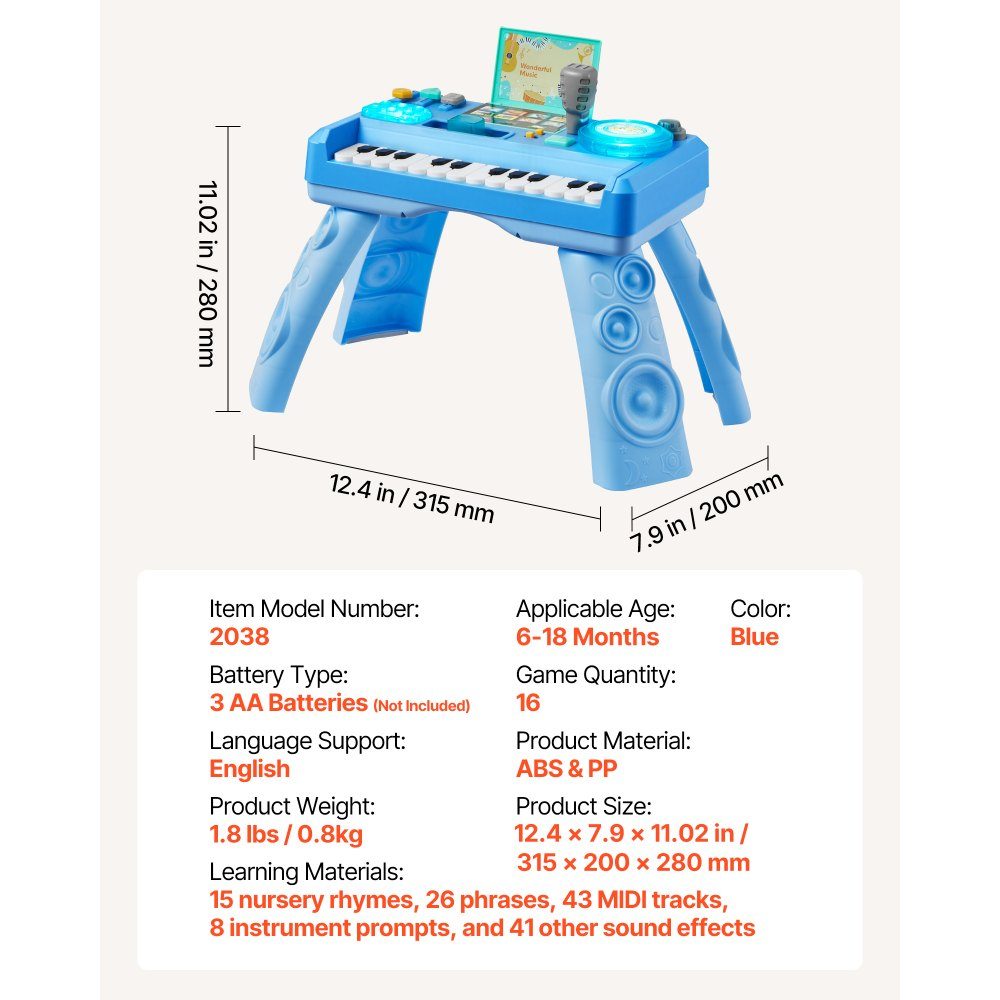 Table d'activité, table musicale avec 133 sources sonores, fonction d'enregistrement et platine DJ LED, table d'apprentissage pour enfants, table de jeu interactive pour anniversaires, cadeau pour enfants de 6 mois et plus