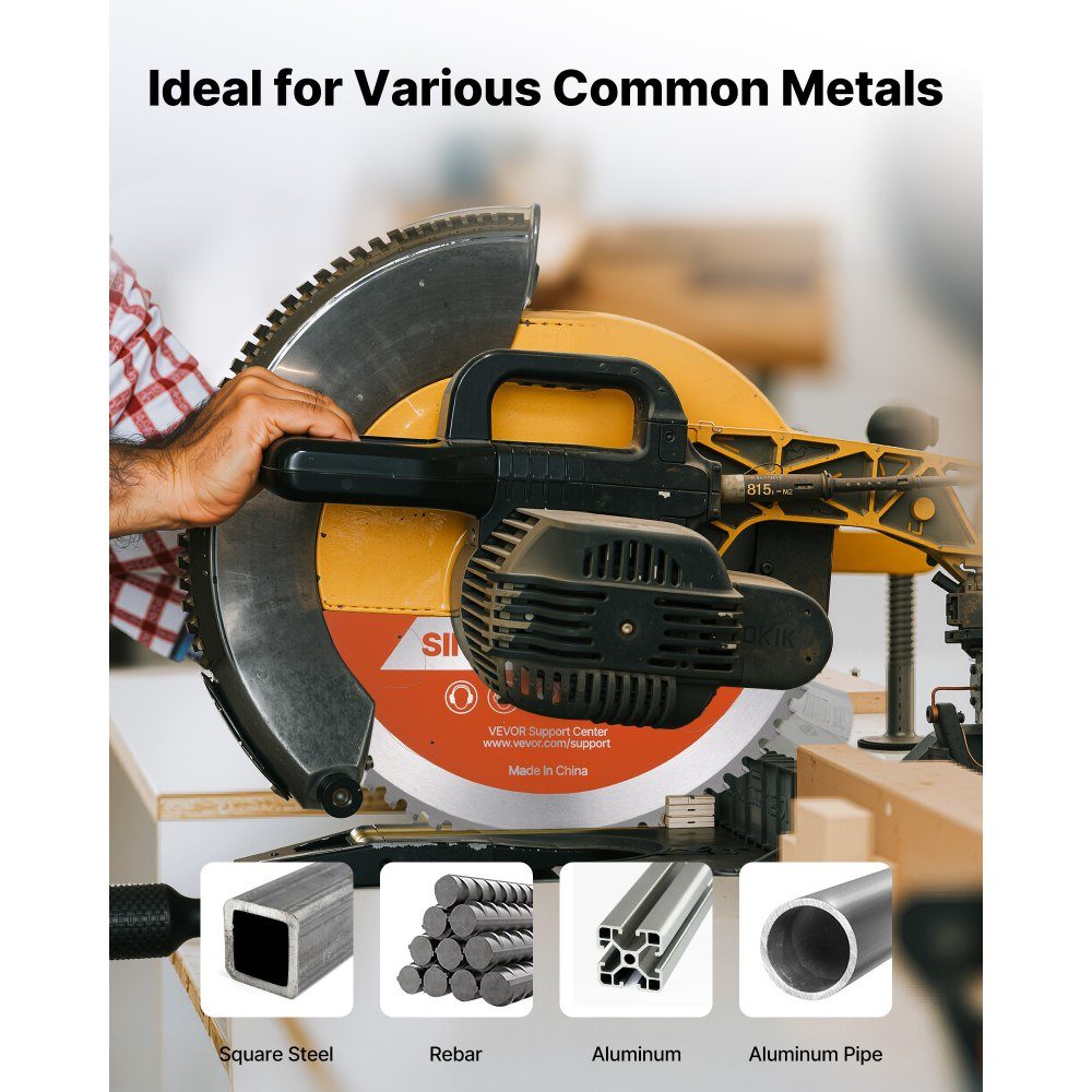 Circular Saw Blade (355mm diameter, 72 sharp teeth and 2.4mm thickness), ideal for steel, aluminum, compatible with circular saws, alloy steel saw blade with noise-reducing heat dissipation, 1 piece