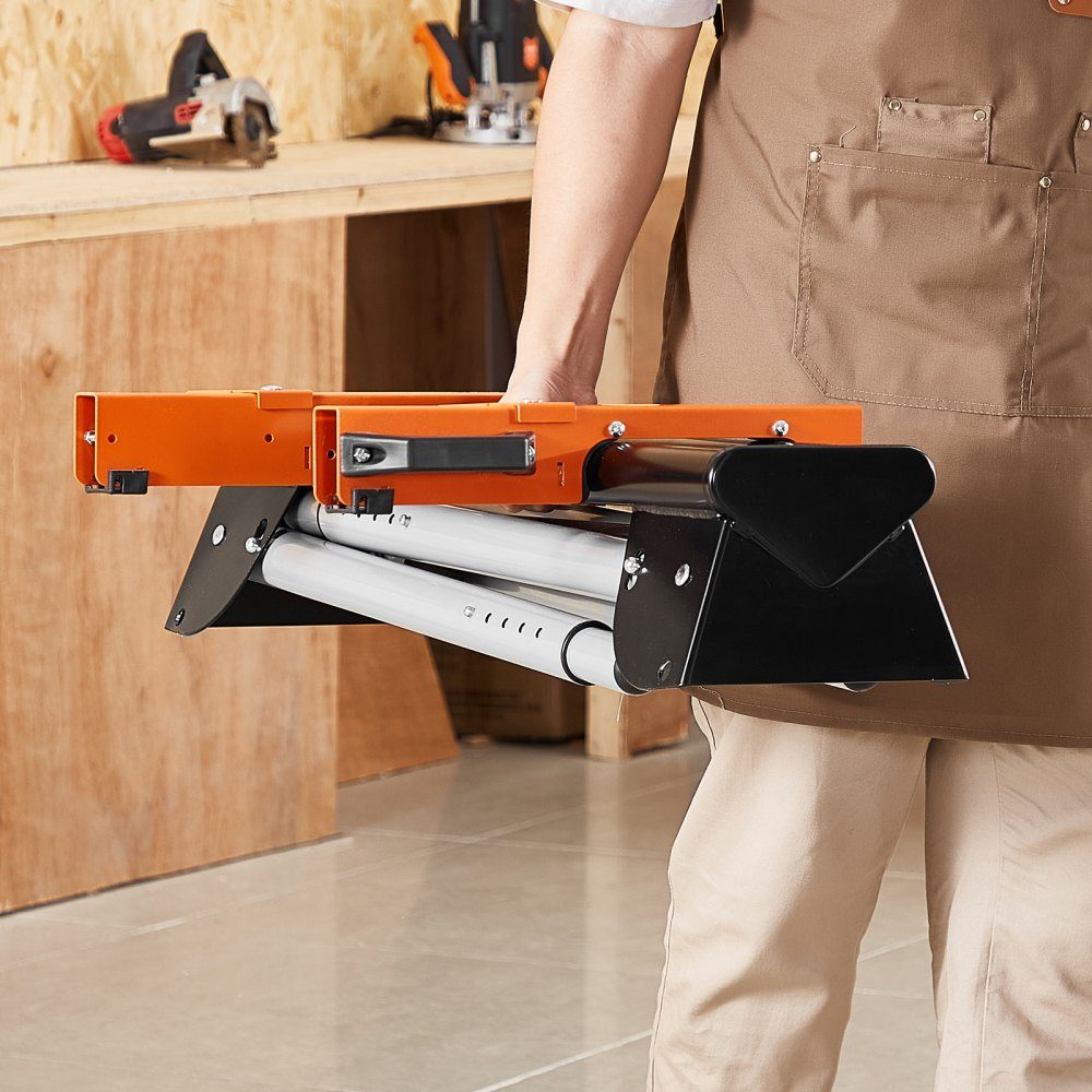 Miter Saw Stand, 150kg Load Capacity, Steel Miter Saw Stand with One-Piece Mounting Brackets, 29-33 Inch, Height Adjustable, Folding Miter Saw Stand