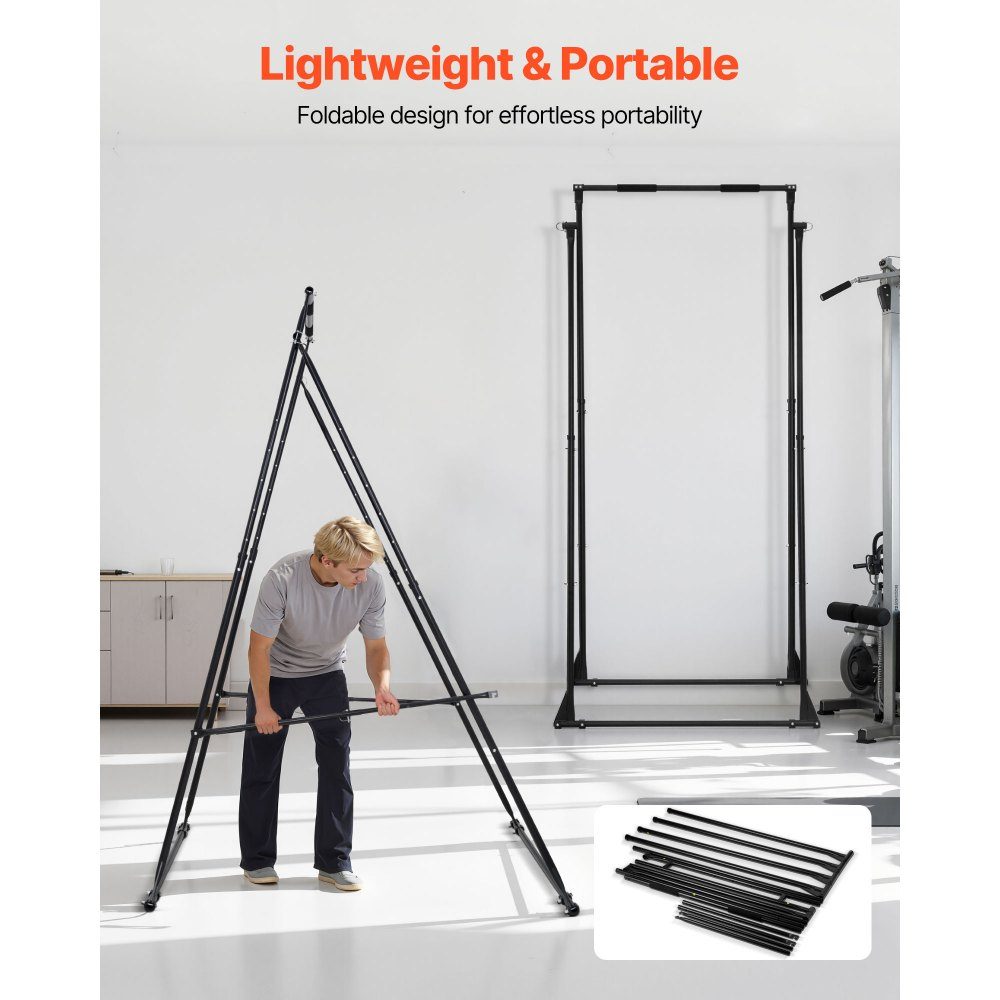 Support de balançoire pour support de yoga avec max. Capacité de charge de 200 kg et mousse EVA et réglage horizontal à 4 niveaux et vertical à 6 niveaux, cadre de hamac multifonctionnel (cadre uniquement)