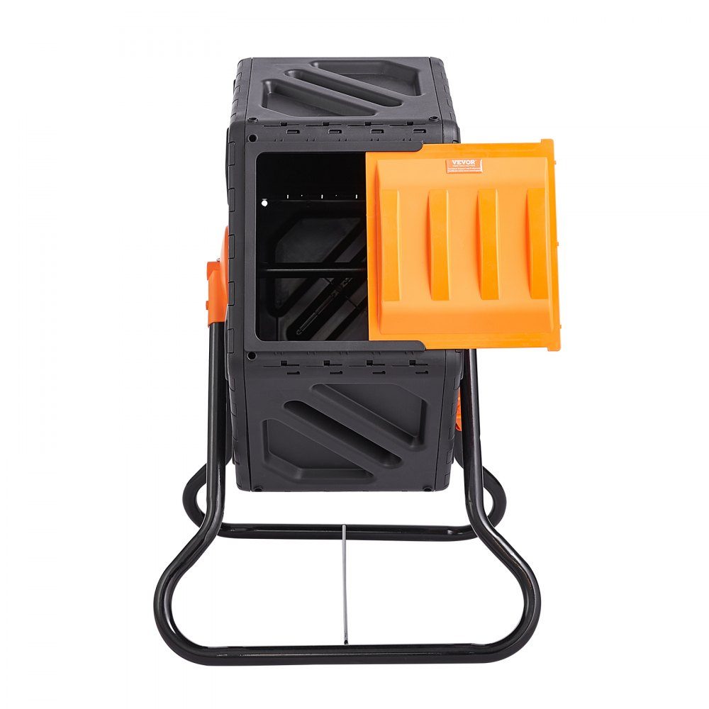 Trommelcomposter Tumbler 70 L, trommelcomposter 360° draaibaar Multifunctionele trommelcomposter 605 x 510 x 730 mm, 20 kg Robuuste tuincomposter incl. handschoenen