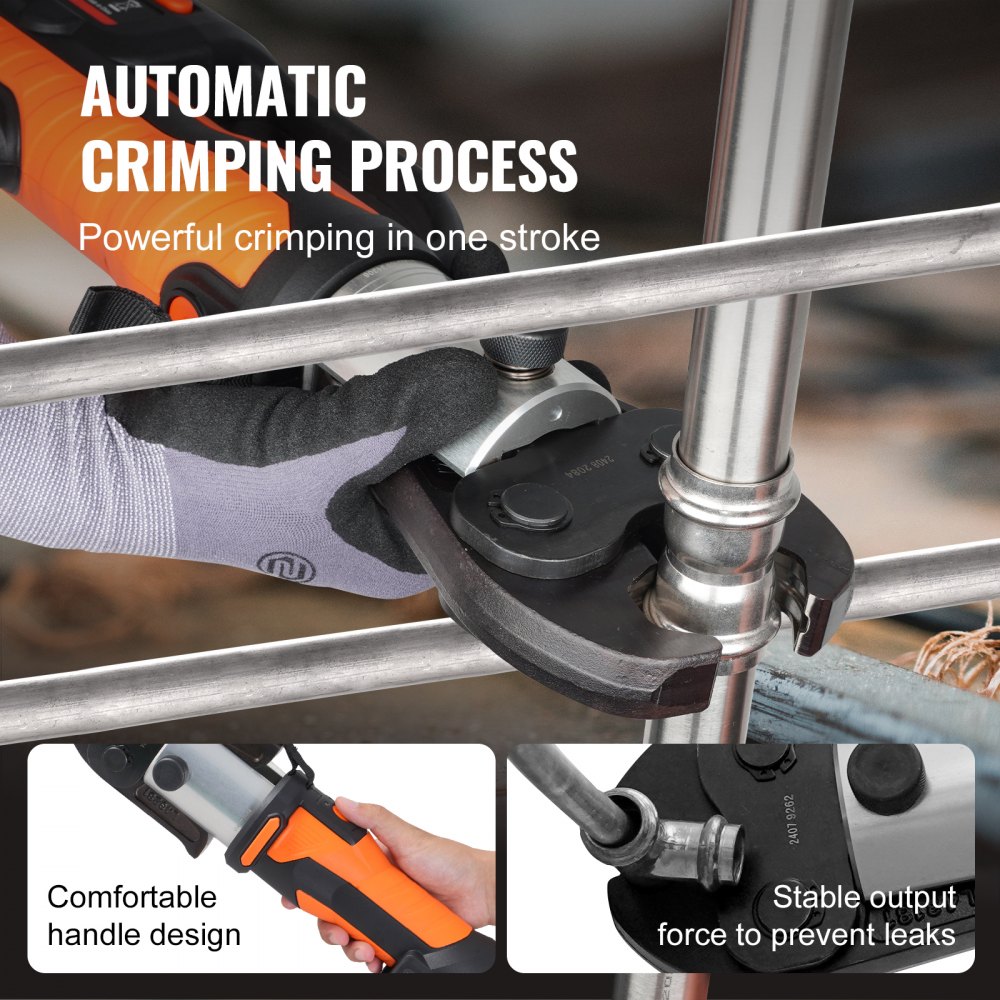 Presswerkzeug- und Akku-Set, 32 kN Rohr-Crimpzange, elektrische Rohr-Crimpzange mit V15-, V22-, V28-Backen, Presswerkzeug-Set mit 2 Stück 18 V 4,0 Ah Akku, Schnellladegerät und Tragetasche Presswerkzeug- und Akku-Set, 32 kN Rohr-Crimpzange, elektrische Rohr-Crimpzange mit V15-, V22-, V28-Backen, Presswerkzeug-Set mit 2 Stück 18 V 4,0 Ah Akku, Schnellladegerät und Tragetasche