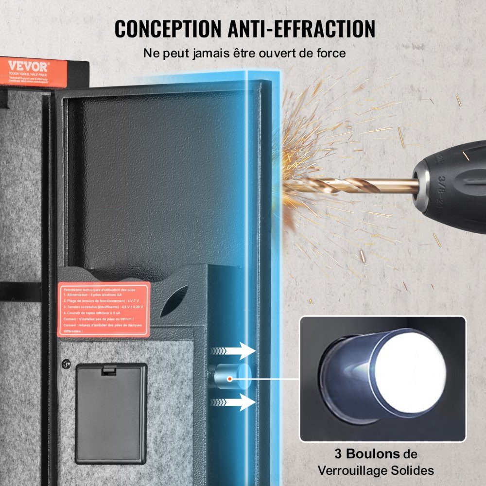 Gun safe for 2 rifles & 4 pistols, gun safe with lock & digital keyboard, gun safe with removable shelf, long gun safe, gun safe black