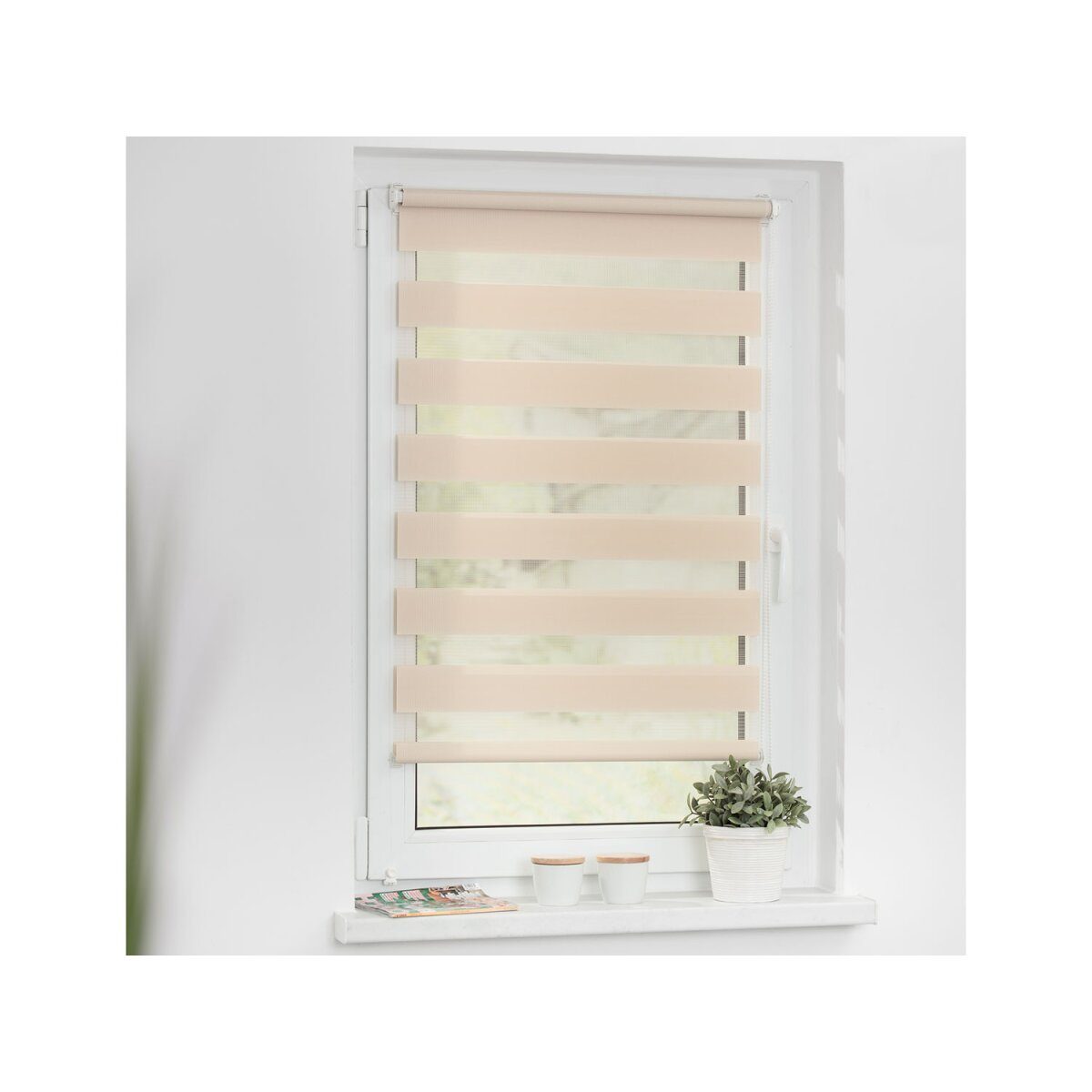 Duo-Rollo Klemmfix, ohne Bohren, gespannt, blickdicht, ab 45 x 150 cm