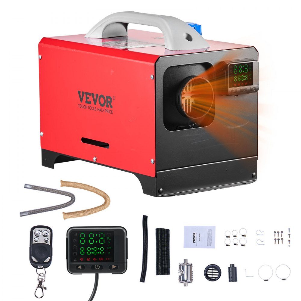 Diesel heater diesel air heater 5-8KW 12-24V with remote control, diesel air additional heater - quick heating with LCD display & preheating function